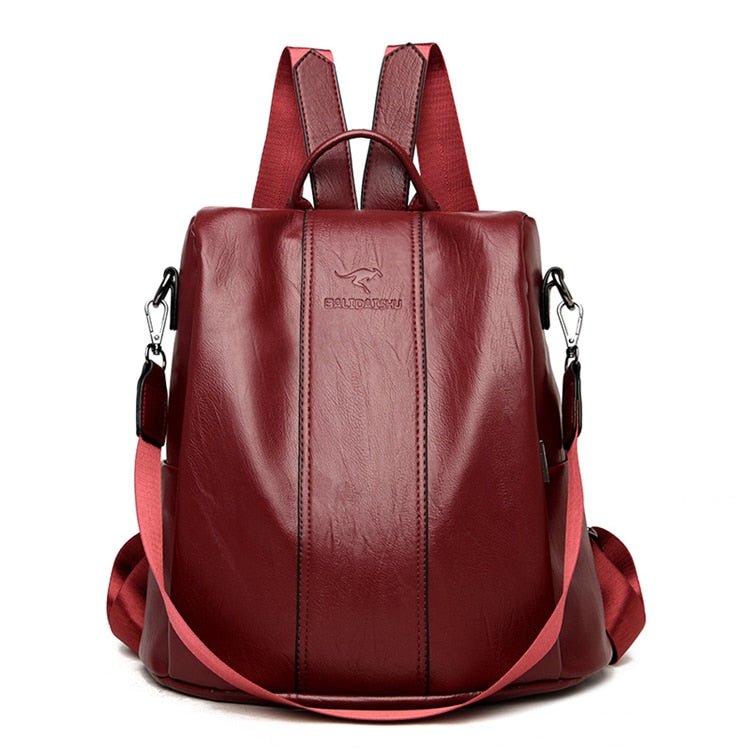 Zaino antifurto in pelle da donna - Stile vintage elegante
