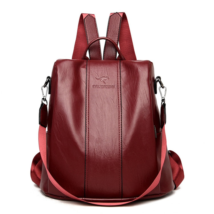 Sac à Dos en Cuir Antivol pour Femme - Style Vintage Élégant