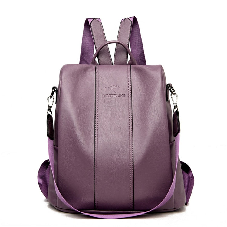 Sac à Dos en Cuir Antivol pour Femme - Style Vintage Élégant