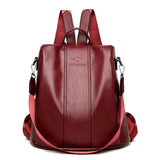 Sac à dos femme en cuir antivol - Style vintage élégant