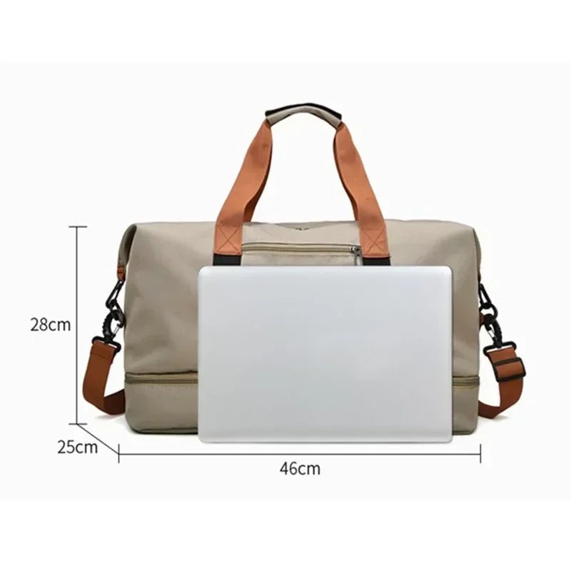 Borsa da viaggio sportiva da donna con scomparto separato bagnato/asciutto – Versatile e impermeabile