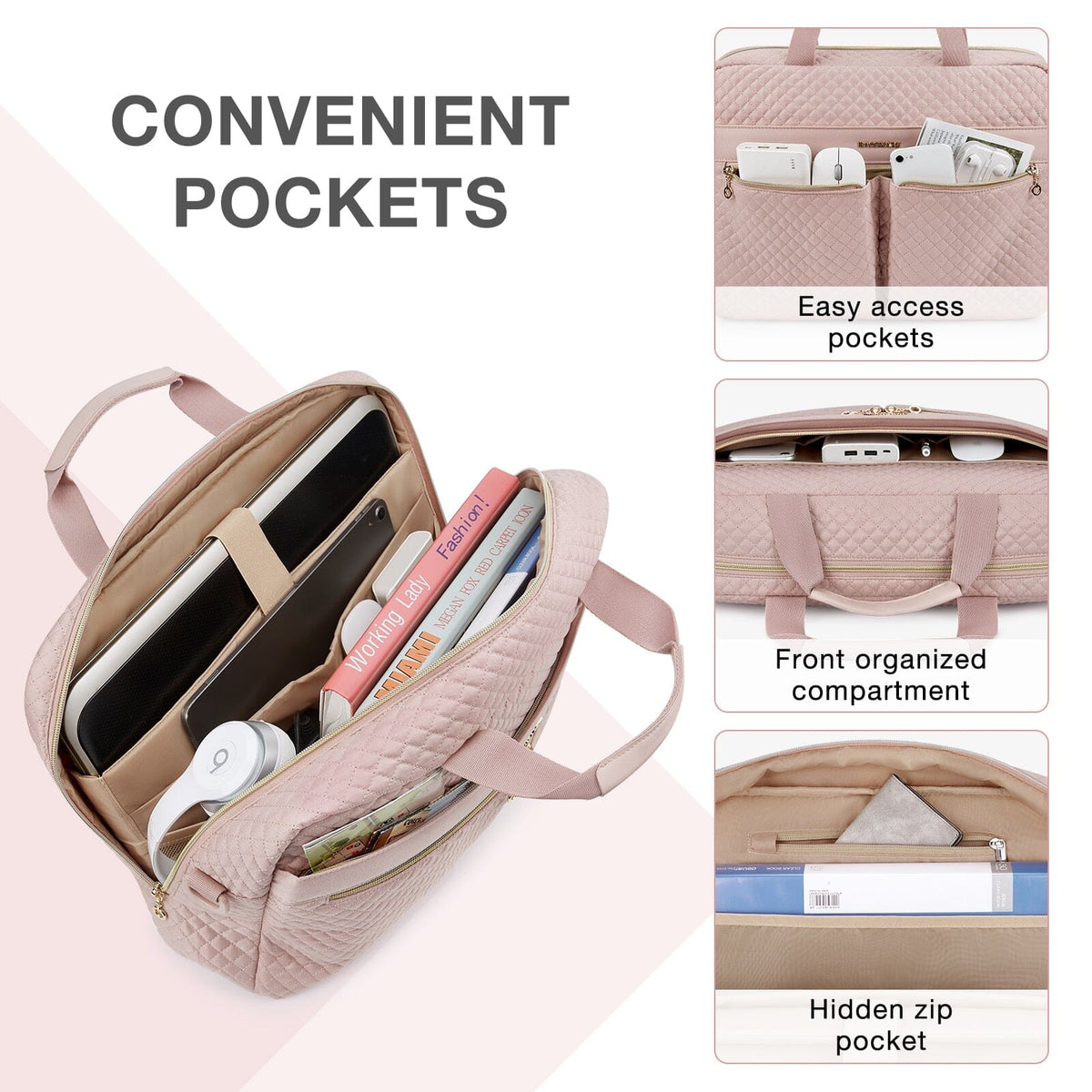 Borsa tote in pelle PU da 17 pollici per laptop