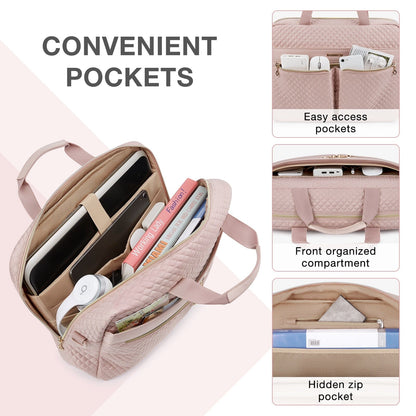 Sac fourre-tout en cuir PU 17 pouces pour ordinateur portable