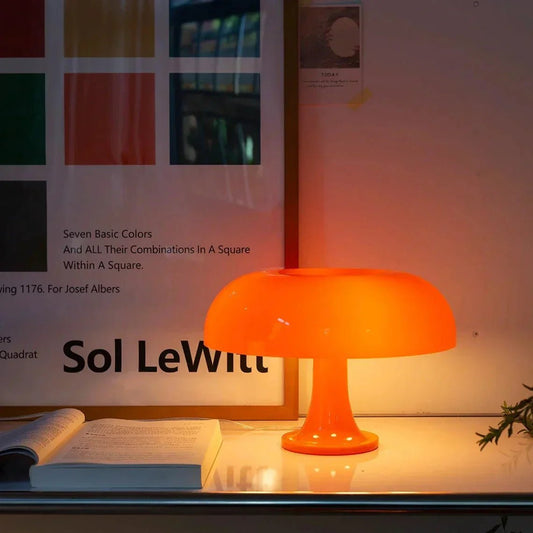 Lampe de table champignon orange style scandinave