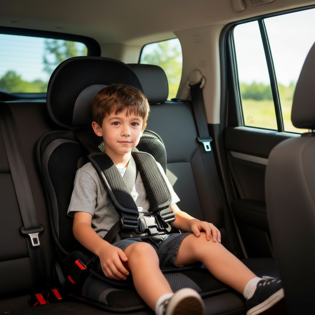 Siège Rehausseur Voiture Portable Pliable Avec Harnais 5 Points