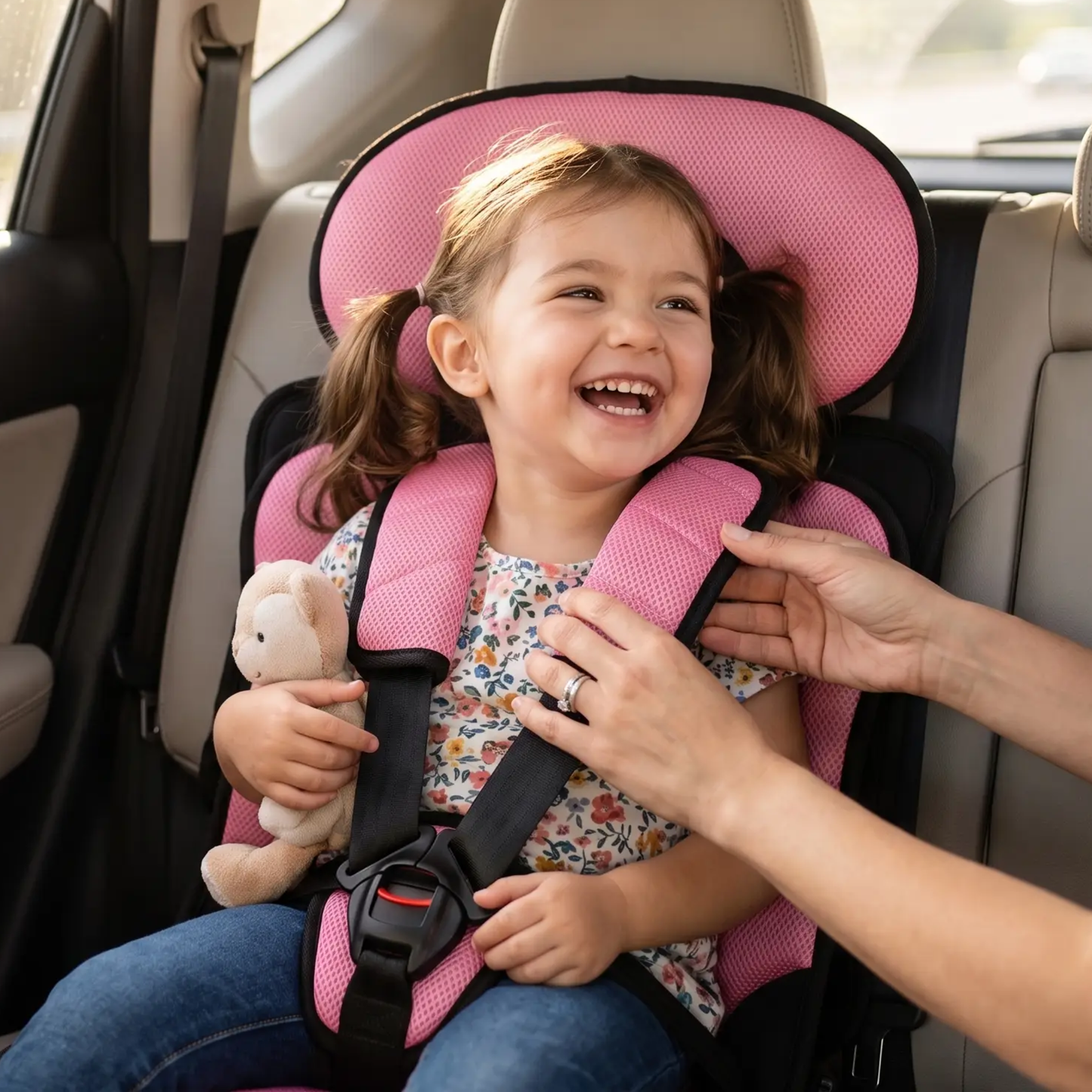 Siège Rehausseur Voiture Portable Pliable Avec Harnais 5 Points