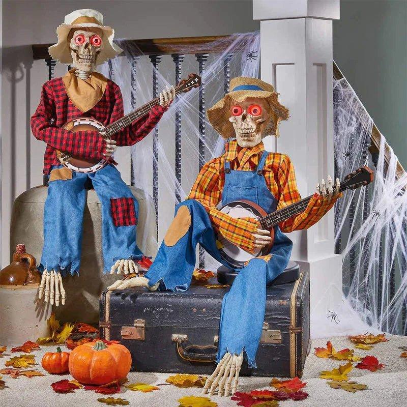 Squelettes Phosphorescents - Décoration Halloween Extérieur Maison