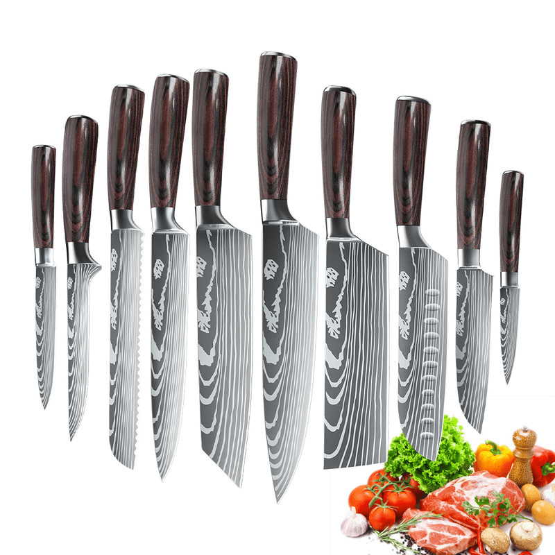 SteelSlice - Set de Couteaux de Cuisine Professionnels en Acier Inoxydable