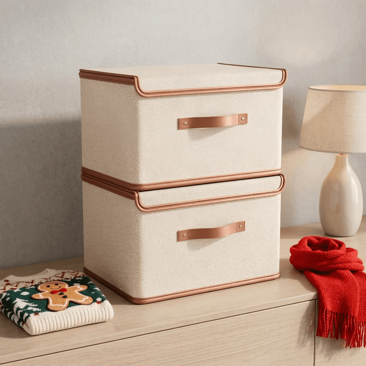 Storix - Elegante scatola portaoggetti pieghevole con coperchio