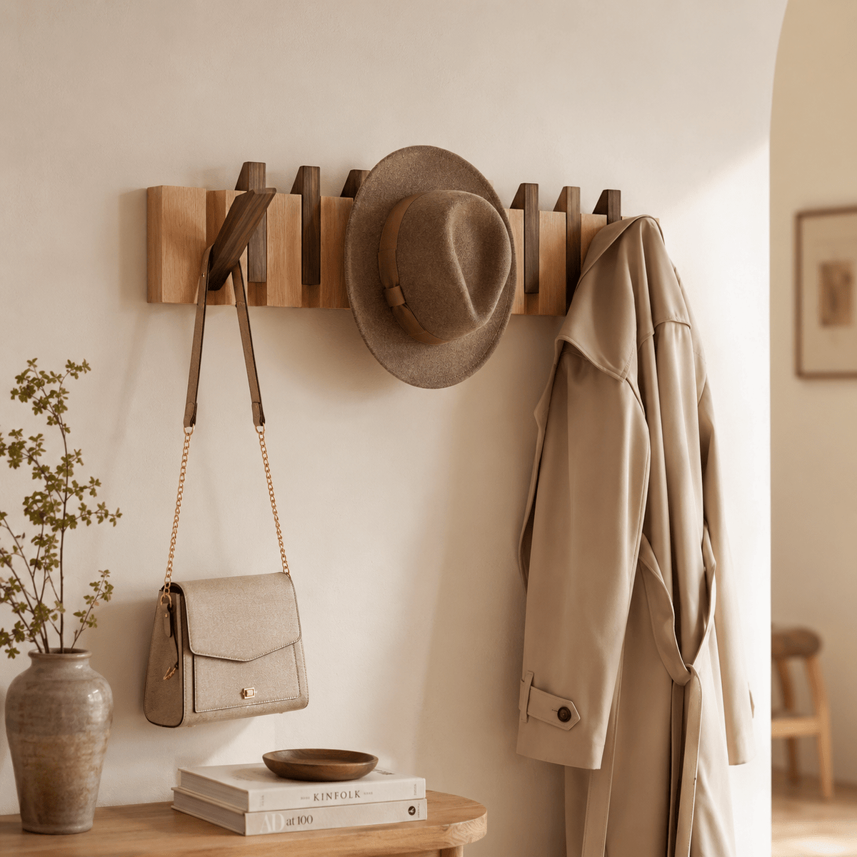 Support Mural en Bois pour Piano - Rangement Pratique et Élégant