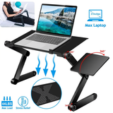 Support per Laptop Regolabile in Alluminio con Tappetino per Mouse Staccabile