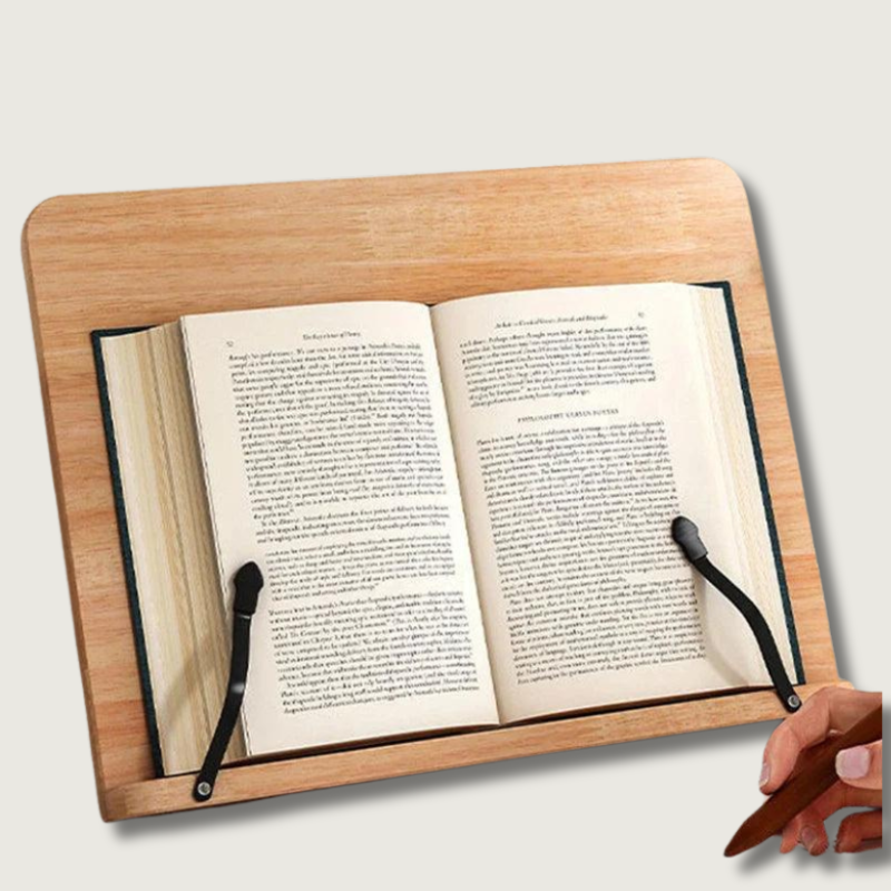 Support de Livre en Bois - Support de Lecture Réglable et Pliable