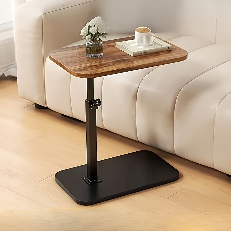 Table D'Appoint Réglable En Bois Noir Design Moderne 45-80 cm