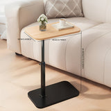 Table D'Appoint Réglable En Bois Noir Design Moderne 45-80 cm