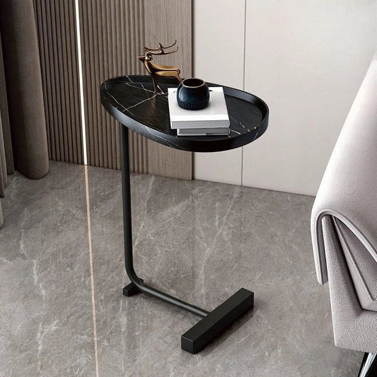Table D'appoint Design Noir En Bois - Élégante Et Portable Pour Salon