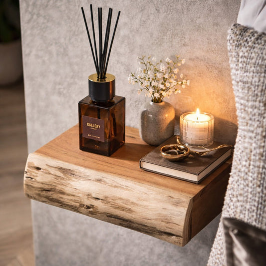 Comodini Sospesi in Legno di Acacia - Design Compatto ed Elegante