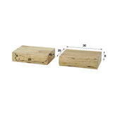 Comodini Sospesi in Legno di Acacia - Design Compatto ed Elegante