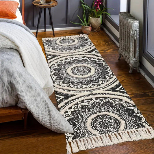 Tappeto Bohemien Nero e Crema - Comfort ed Eleganza