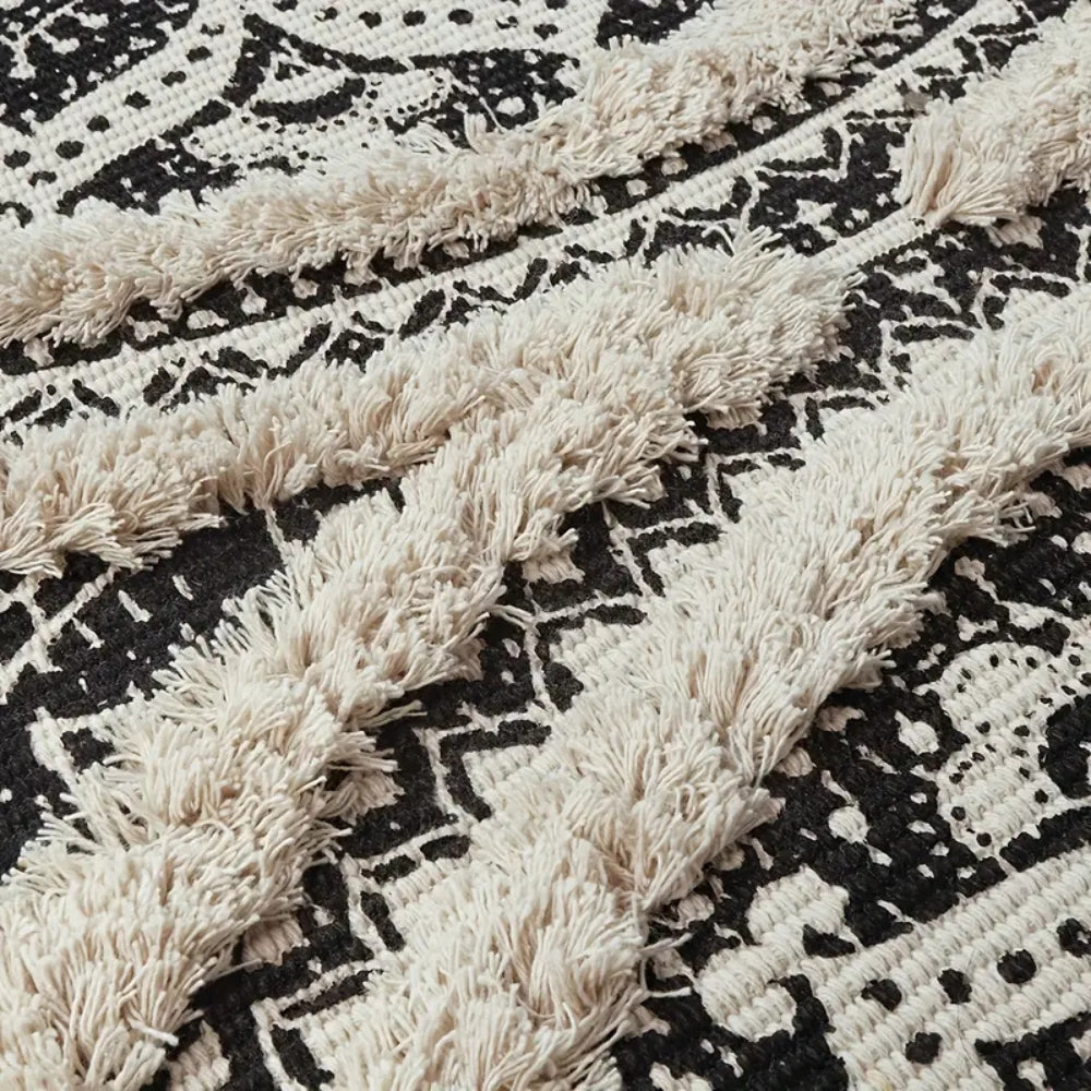 Tappeto Bohemien Nero e Crema - Comfort ed Eleganza
