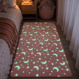 Tapis Enfant Lumineux - Motif Lune et Étoiles, Doux et Confortable