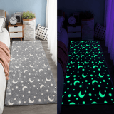 Tapis Enfant Lumineux - Motif Lune et Étoiles, Doux et Confortable