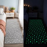 Tapis Enfant Lumineux - Motif Lune et Étoiles, Doux et Confortable