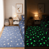 Tapis Enfant Lumineux - Motif Lune et Étoiles, Doux et Confortable