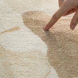 Tapis Salon Marbré Beige Antidérapant - Élégance Japonaise