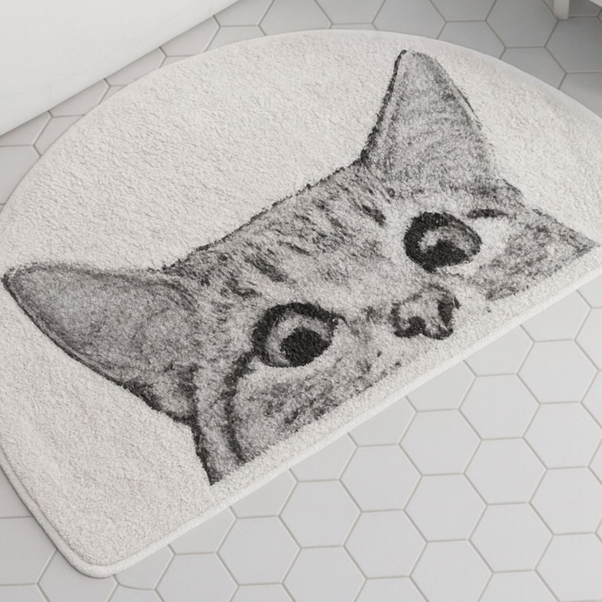 Tapis de Bain Antidérapant Kitty Espion - Doux et Amusant