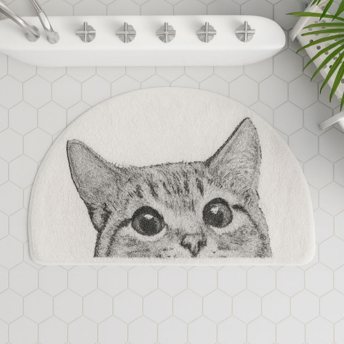 Tapis de Bain Antidérapant Kitty Espion - Doux et Amusant