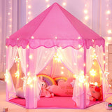Tenda da Gioco Pieghevole per Principesse con Luci a Stella per Bambini