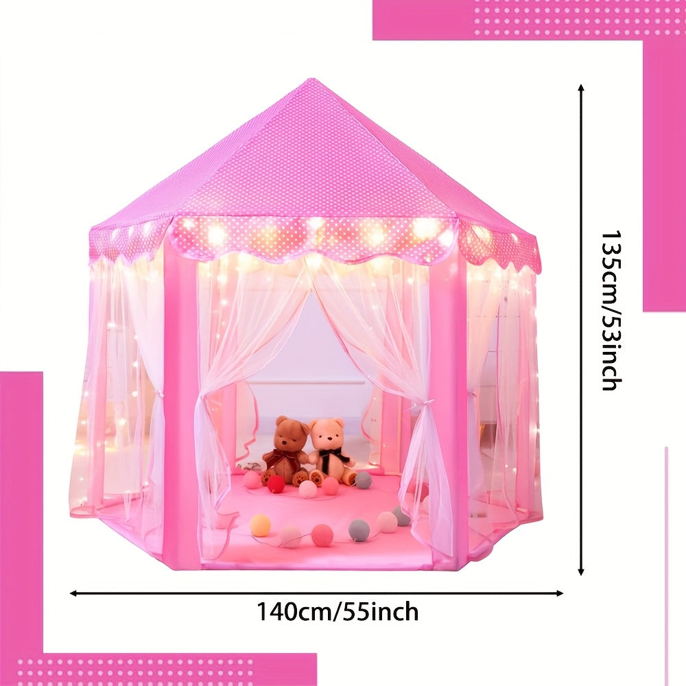 Tenda da Gioco Pieghevole per Principesse con Luci a Stella per Bambini