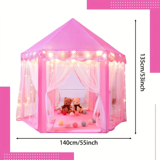 Tenda da Gioco Pieghevole per Principesse con Luci a Stella per Bambini