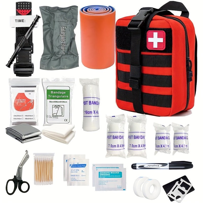 Kit di Pronto Soccorso Completo con Laccio Emostatico - Set di Primo Soccorso Essenziale per Avventure