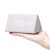 WoodSense Horloge LED Blanc Triangulaire