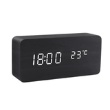 WoodSense Horloge LED Noir Cubique