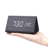 WoodSense Horloge LED Noir Triangulaire