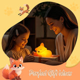 Luce Notturna per Bambini Volpe Personalizzata in Silicone Dimmerabile - LumiFuchs