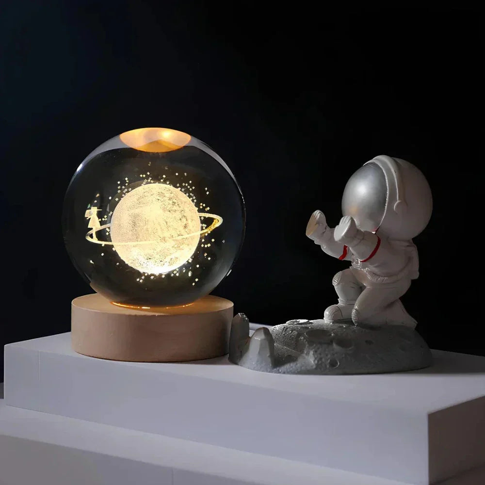 Veilleuse Bébé LED Sphère de Cristal 3D - Ambiance de Nuit Apaisante