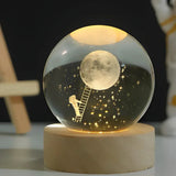 Veilleuse Bébé LED Sphère de Cristal 3D - Ambiance de Nuit Apaisante