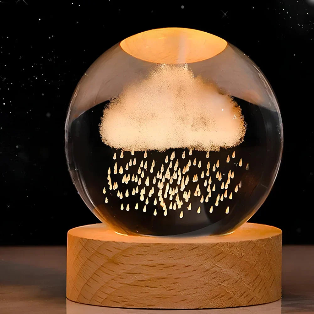 Veilleuse Bébé LED Sphère de Cristal 3D - Ambiance de Nuit Apaisante