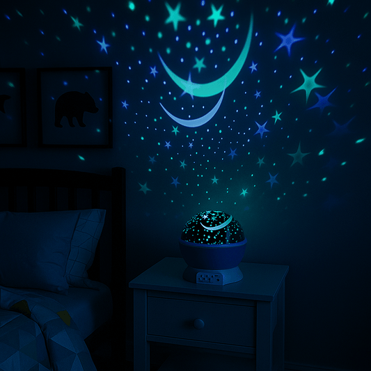 Luce Notturna per Neonati Proiettore di Stelle LED con Musica e Atmosfera Rilassante