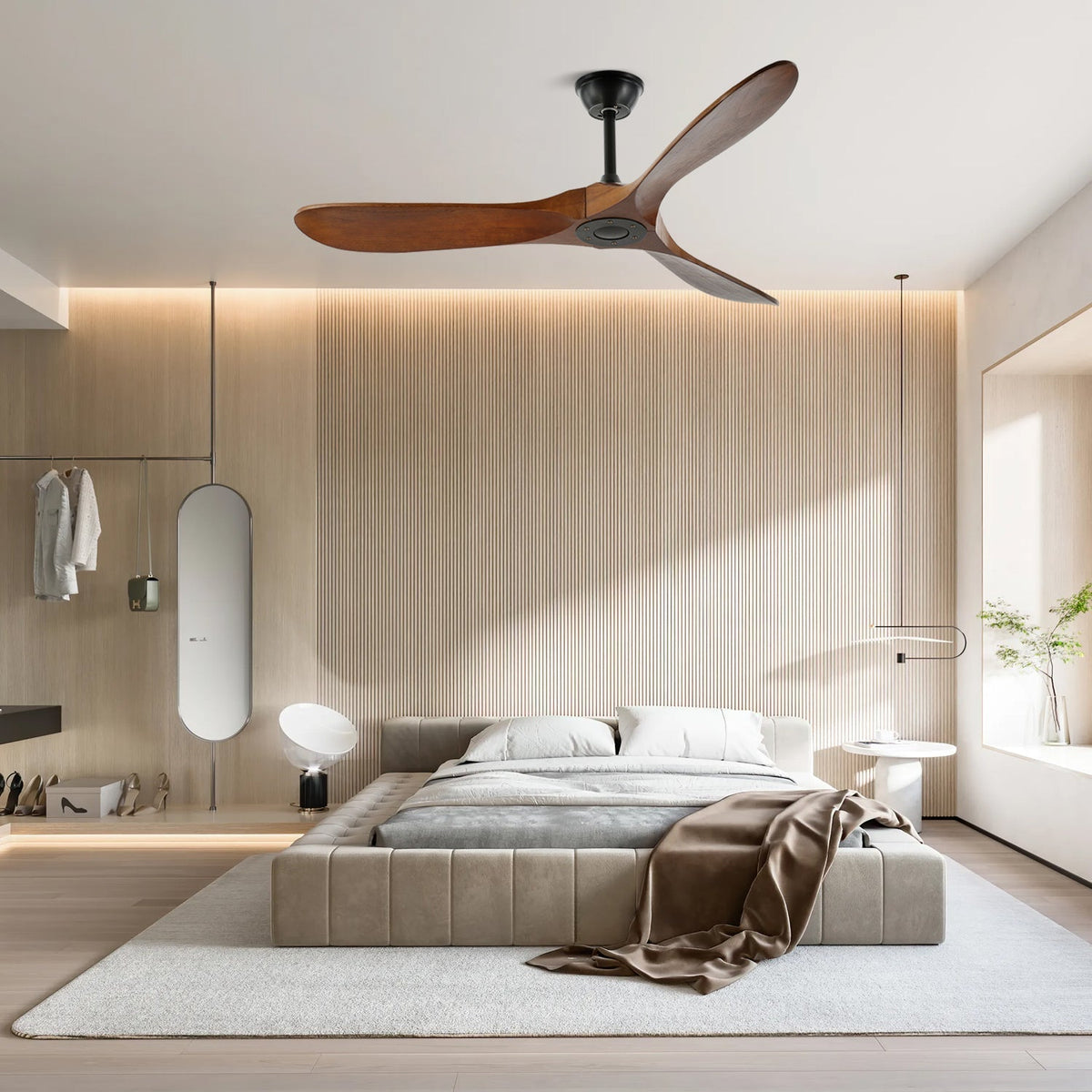 Ventilatore Aviona in Legno con Telecomando - 6 Velocità