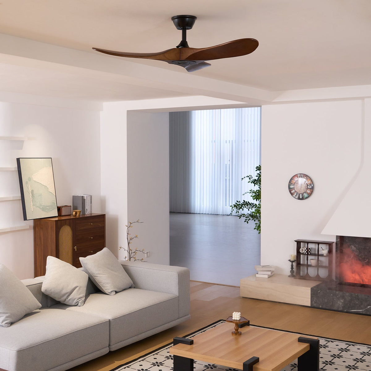 Ventilatore Aviona in Legno con Telecomando - 6 Velocità
