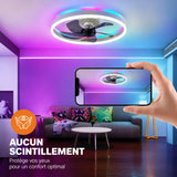 Ventilatore da soffitto a LED Ventorya - RGB Dimmerabile 50CM con Telecomando