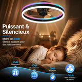 Ventilatore da soffitto a LED Ventorya - RGB Dimmerabile 50CM con Telecomando