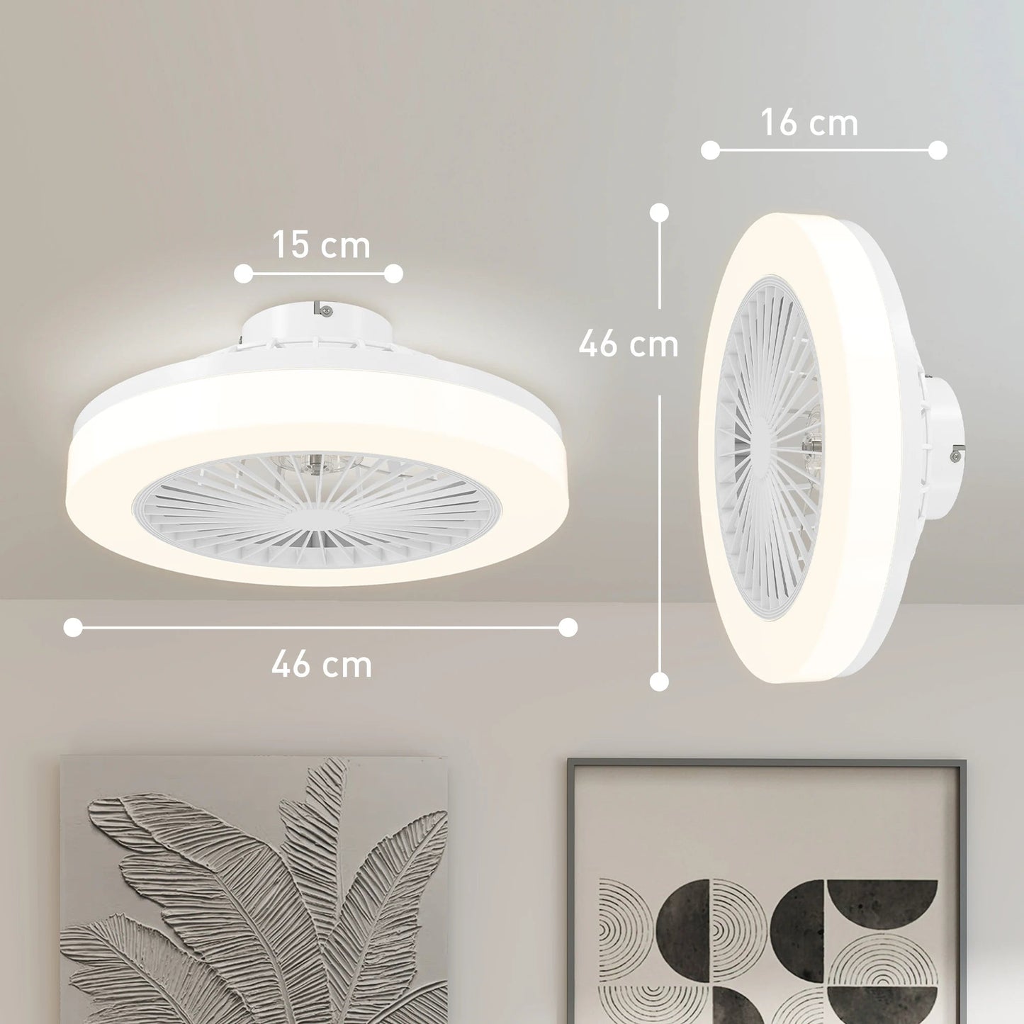 Ventilateur Plafond Silencieux LED avec Télécommande - 6 Vitesses