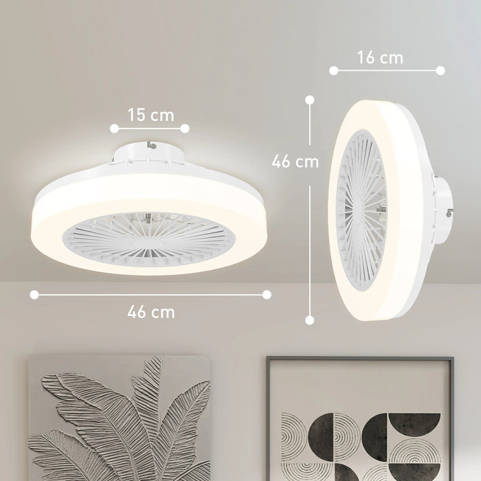 Ventilateur Plafond Silencieux LED avec Télécommande - 6 Vitesses