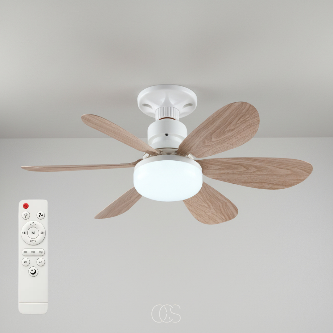 Ventilateur Plafond Silencieux OCS avec Éclairage LED Dimmable et Télécommande