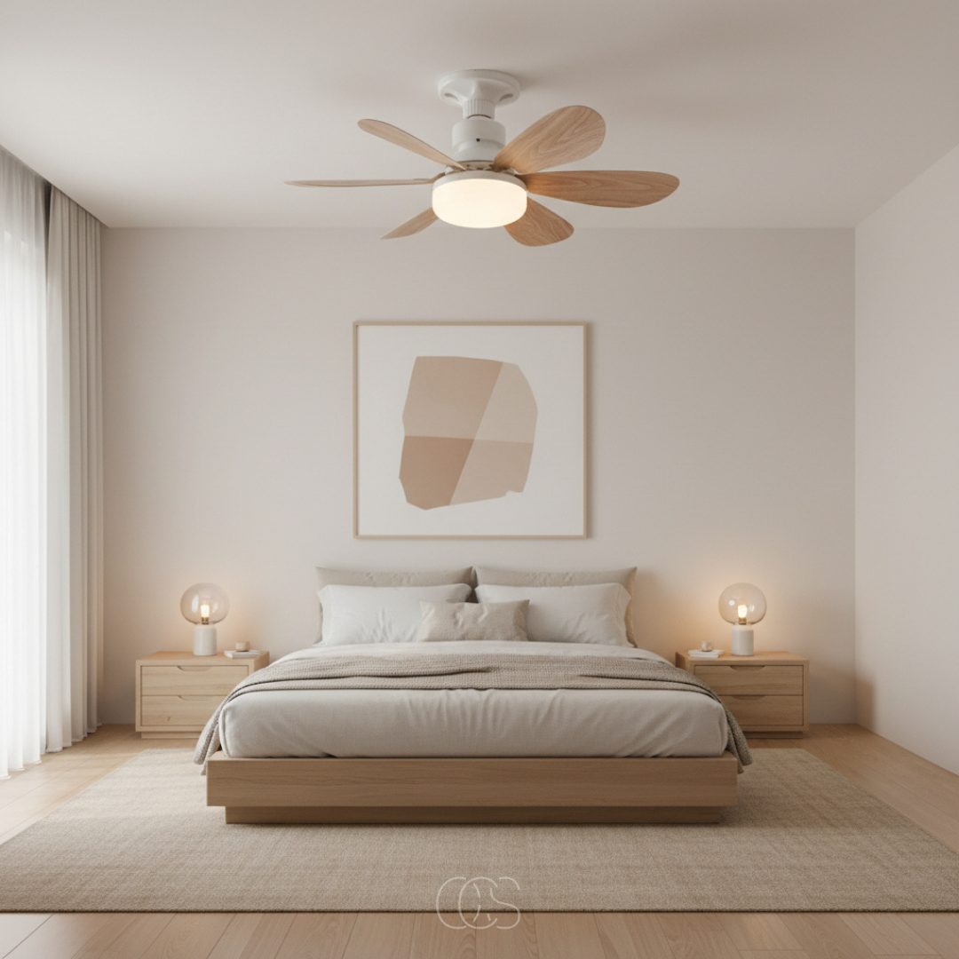 Ventilateur Plafond Silencieux OCS avec Éclairage LED Dimmable et Télécommande